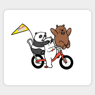 We Bare Bears on a bike Sticker